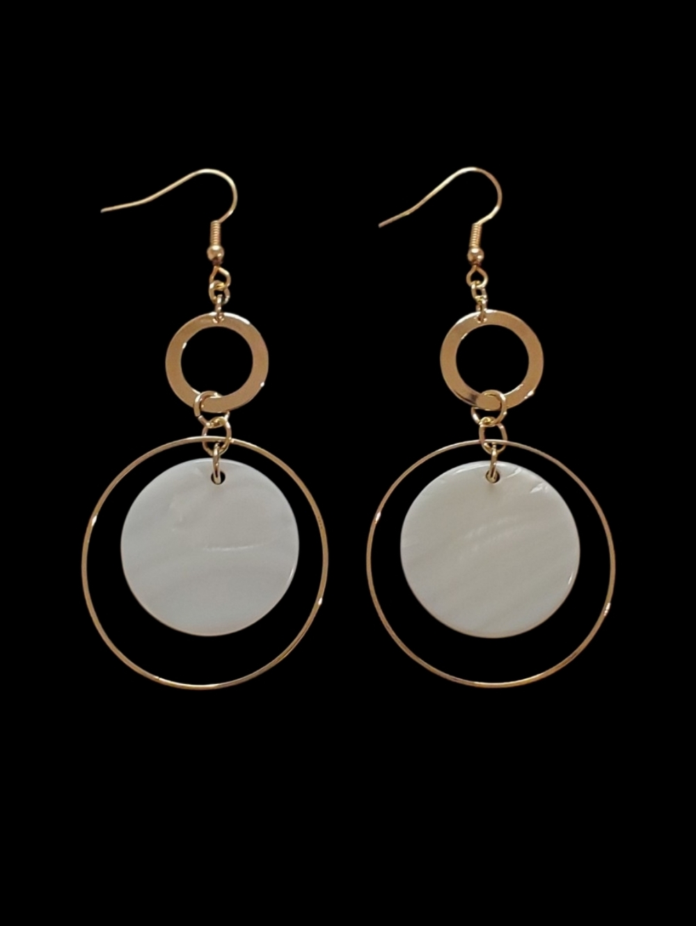 Park Lane "Atlantis" Gold-Tone Mother-of-Pearl Tiered Circle Drop Earrings